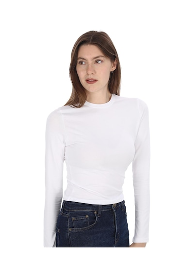 Likralı Pamuk Tişört-slim Fit -beyaz Beyaz