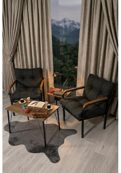 Madame Home Leylak Balkon, Bahçe,teras,cafe - Salon - Metal Kanepe Koltuk Takımı 1-1 Antrasit Madame Home Leylak Balkon, Bahçe,teras,cafe - Salon - Metal Kanepe Koltuk Takımı 1-1 Antrasit