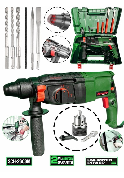 Schmıtzer Sch-2603y Pro 850 W Sds Plus Metal Şanzuman Profesyonel Darbeli Matkap Kırıcı Delici 26mm Hilti