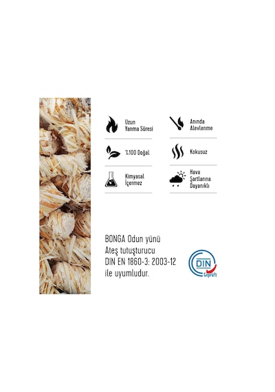 Bonga Odun Yünü Ateş Tutuşturucu - 350 G