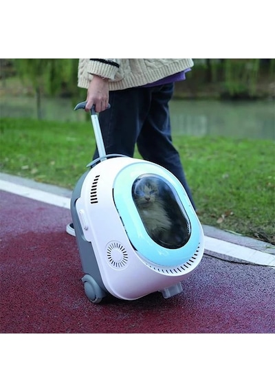 M-pets Trolley Taşıma Çantası White Blue 35x31x47cm