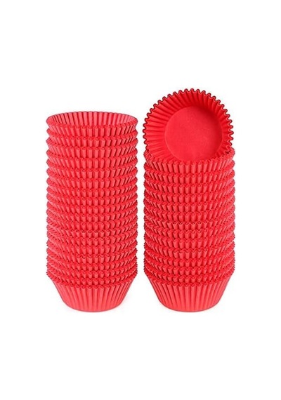Takribi 200 Adet Mini Boy Kırmızı Truff Çikolata Kağıdı, Lokum Kağıdı, Muffin Kek Kalıbı 30x20 Mm Doğum Günü Parti Dekorasyonu İçin