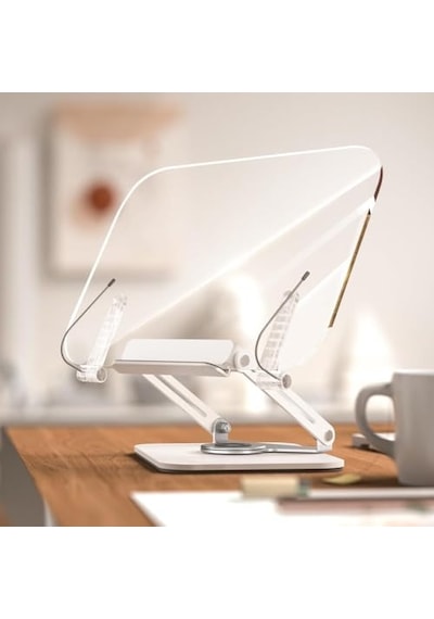 Tablet Ve Kitap Okuma Standı 360 Döner Ayarlanabilir Katlanabilir Masaüstü Tutucu, Ergonomik Tasarım, Sağlam Alüminyum Alaşım, Ev Ve Ofis Kullanımı İçin Evrensel Tablet Desteği R15