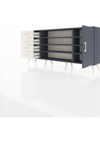 Arges Konsol 6 Raflı 4 Çekmeceli Tek Kapaklı 176x30x83 Antrasit-antrasit/aytaşı Antrasit/aytaşı Arges Konsol 6 Raflı 4 Çekmeceli Tek Kapaklı 176x30x83 Antrasit-antrasit/aytaşı Antrasit/aytaşı