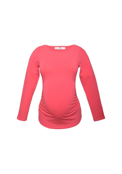 Luvmabelly 2301-2309 Pamuklu Uzun Kollu Hamile T-shirt-pembe