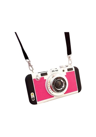 3d Telefon Kılıfı Vintage Kamera Tasarım Silikon Kapak Uzun Kayış Halatı Rose Red, For  Apple Uyumlu iPhone 11pro