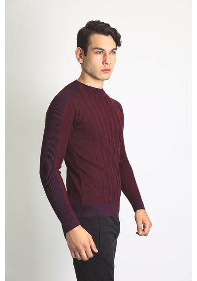 Rainsnow Raınsnow Erkek Triko Kazak Bordo (504887889) Bordo