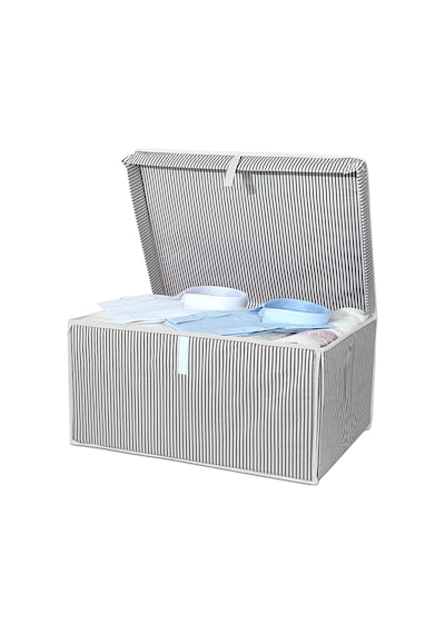 5'li Set Kapaklı Çok Amaçlı Hurç Saklama Kutusu Organizer Mega 60 X 40 X 30 Cm Gri Gri