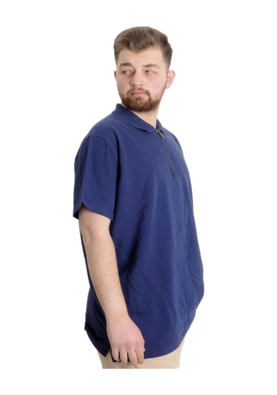 Mode Xl T-Shirt Polo Likralı Fermuarlı Yaka 21029 Indigo 001