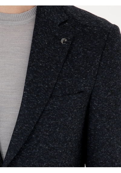 Cacharel Lacivert Slim Fit Yün Karışımlı Klasik Ceket