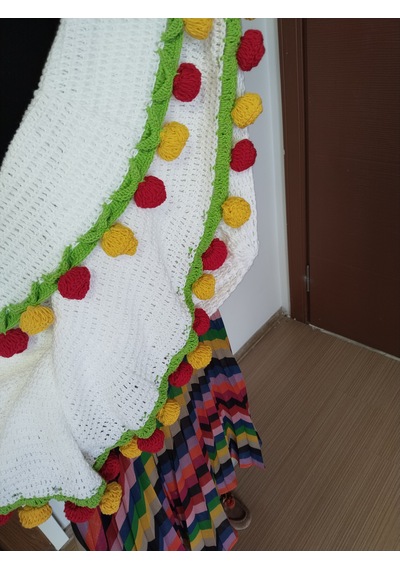 Sarı Kırmızı Buket Battaniye Beyaz - Kırmızı