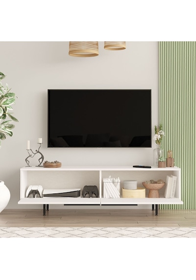 Bohem Tv Ünitesi Orta Sehpa Konsol 3'lü Set Beyaz Boh20-w Beyaz