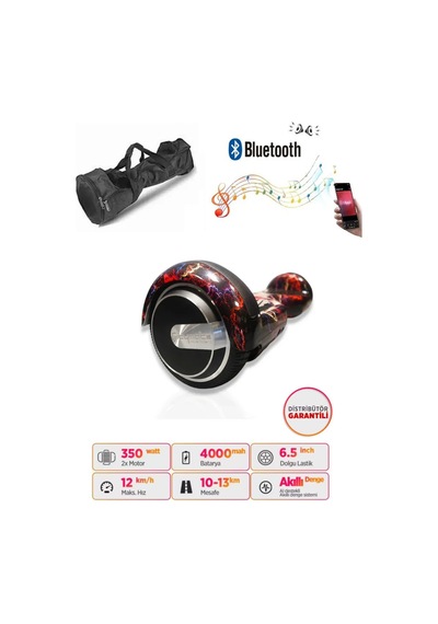 Citymate Hoverboard 6.5 inch Elektrikli Kaykay Scooter Bluetooth Hoparlörlü Çanta Hediye D15