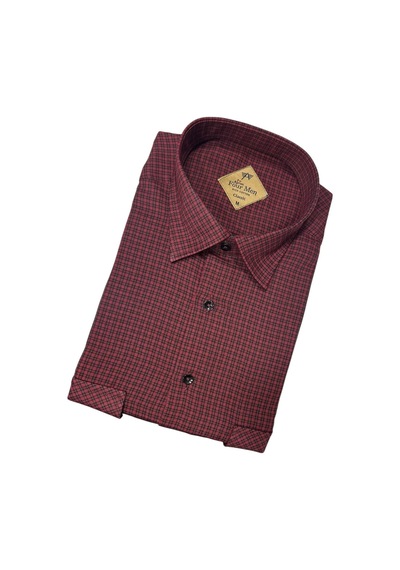Linen Keten Klasik %100 Cotton Uzun Kollu Terletmeyen Gömlek Bordo