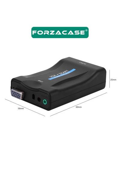 Forzacase Vga To Scart Ses Destekli Aktif Dönüştürücü 1080p Scaler Vga Scart Çevirici - Fc1208