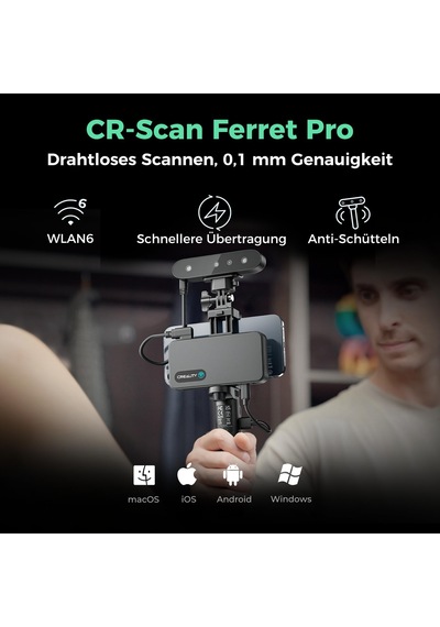 Creality 3d Tarayıcı Cr-scan Ferret Pro, 3d Baskı İçin, Kablosuz Tarama Ve Sarsıntı Önleyici İzleme Özellikli El Tipi Tarayıcı, Hızlı Tam Renkli Tarama İçin Yükseltme, 0,1 Mm Doğruluk, İos, Android, Pc Win 10/11