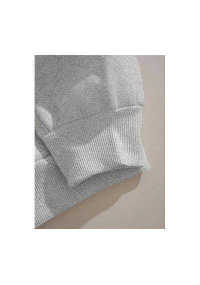 Tarzsokak Brooklyn Baskılı Üç İplik Ünisex Oversize Kapüşonlu Sweatshirt Gri