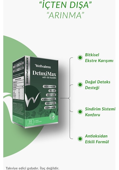 Detoximax İkili Paket 30 Kapsül Devedikeni, Enginar & Zerdeçal İçeren Bitkisel Takviye