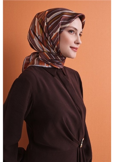 Armine Saf İpek Sura Eşarp 9616d 53 Kırmızı Siyah
