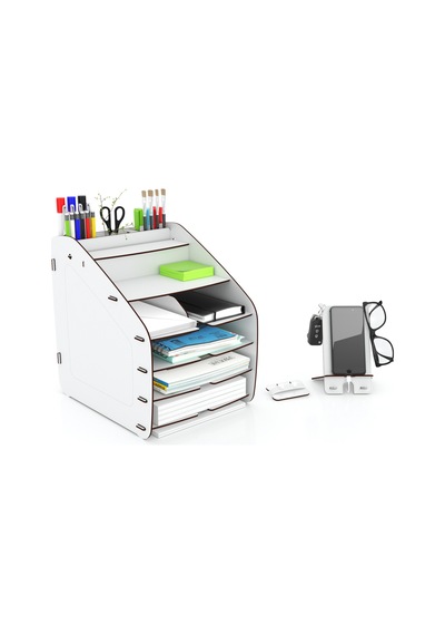 Design Otto Large Modest 6 Renk A4 Evrak Rafı Masaüstü Organizer Siyah