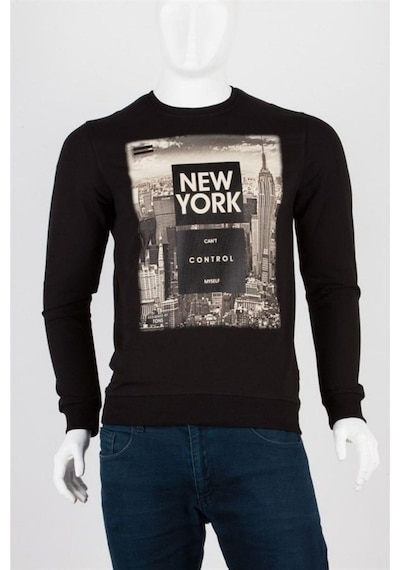 New York Unisex Pamuklu Slim Fit Sweatshirt Medium