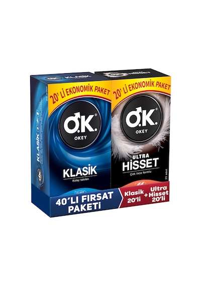 Okey Ultra Hisset 20'li Prezervatif & OKEY Klasik 20'li Prezervatif