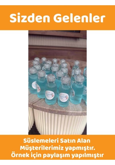 50 Adet 50 Ml Dnztac Dezenfektan Kolonya Parfüm Hediyelik Nikah Düğün İçin Boş Plastik Şişe