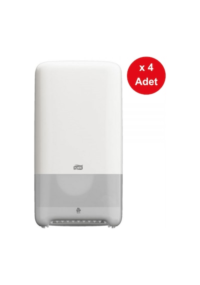 Tork Çift Rulo Tuvalet Kağıdı Dispenseri Beyaz X 4 Adet 557500 Beyaz