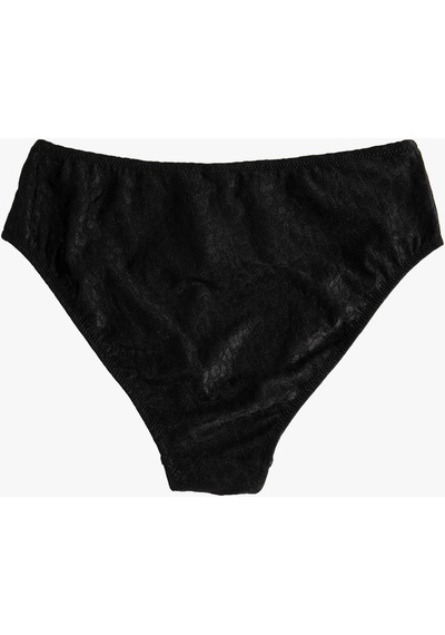 Koton Yüksek Bel Bikini Altı Dokulu Desenli Siyah 3sak00160bm 3SAK00160BM999 Siyah