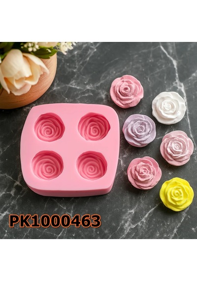 Pk1000463 - Silikon Kalıp Mum Kalıbı 4'lü Çiçek