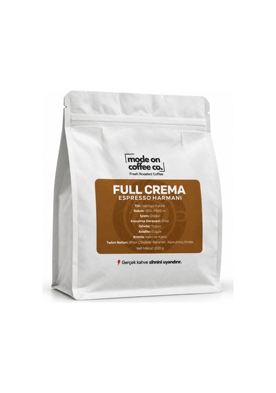 Full Crema Espresso Harmanı 200 Gr Medium Kavrum Kalın Krema Moka Pot