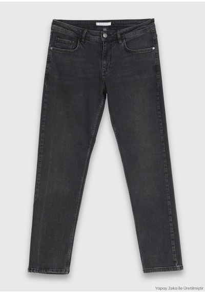 Ramsey Siyah Regular Fit Denim Pamuk Karışımlı Pantolon
