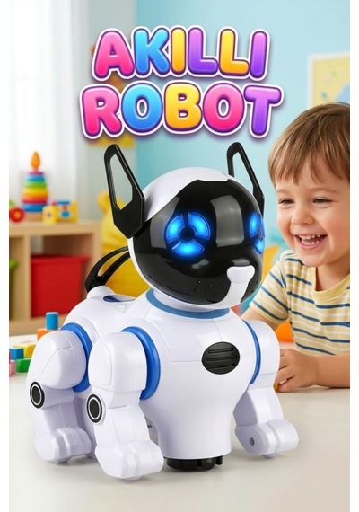 Kumandalı Müzikli, Işıklı, Ses Komutlu, Dans Eden, Hikaye Anlatan Akıllı Robot Oyuncak Köpek