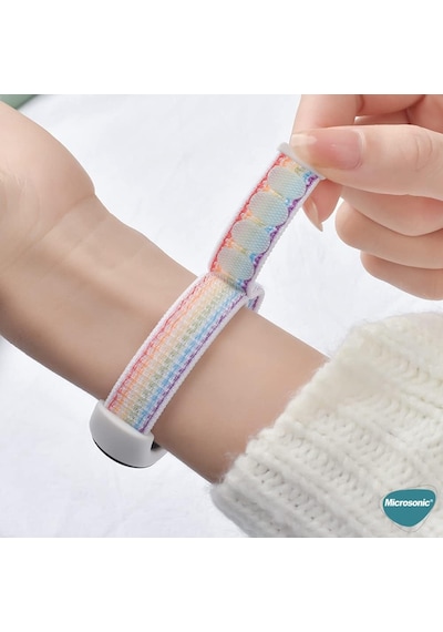 Xiaomi Mi Band 8 İçin Hasırlı Kordon Woven Sport Loop Gri Mi Band 8 İle Uyumlu Kordon - Gri Çok Renkli Xiaomi Mi Band 8 İçin Hasırlı Kordon Woven Sport Loop Gri Mi Band 8 İle Uyumlu Kordon - Gri Çok Renkli