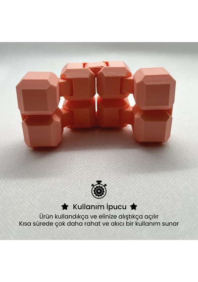 Katlanabilir Sonsuz Küp Hareketli Stres Oyuncağı Pembe