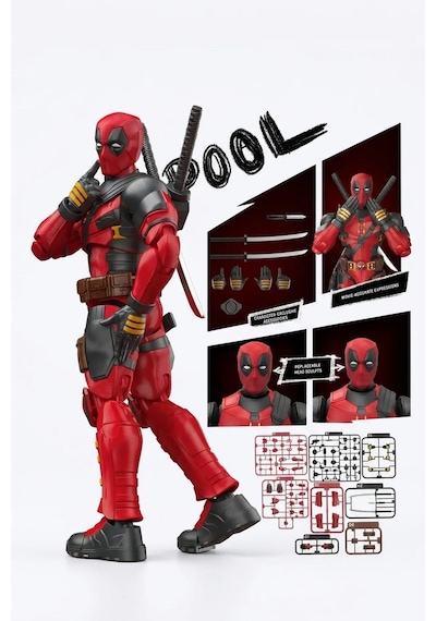 Deadpool And Wolverine Deadpool Figür Yapım Seti - 90 Parça 13.4 Cm Lisanslı Marvel Aksiyon Figürü