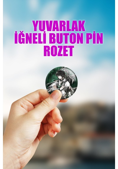 Qiuyuan Wuthering Waves Gacha Çanta Süsü Rozet İğneli Buton Rozet Seti 1 Adet Tekli
