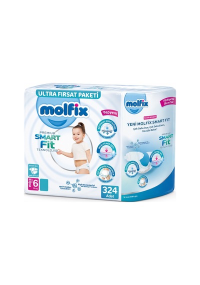Molfix Premium Smart Fit Bebek Bezi 6 Beden 15+ Kg Extra Large 6 Numara