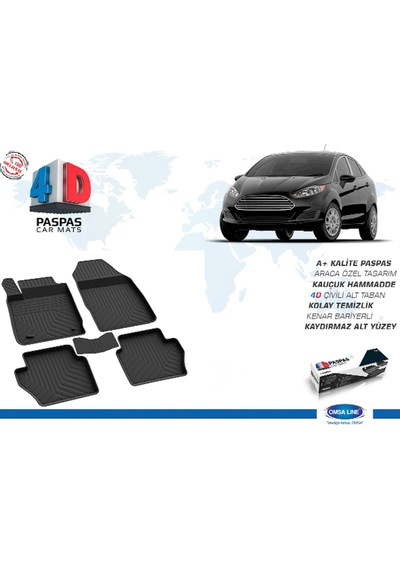 Yeni Ford Fiesta 2017 2018 2019 2020 Model 4D Havuzlu Paspas Omsa