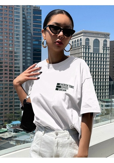 Unisex Beyaz Oversize Cheeris Time Baskılı Örme T-shirt Beyaz Unisex Beyaz Oversize Cheeris Time Baskılı Örme T-shirt Beyaz