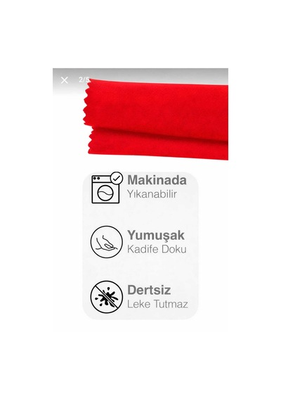 Perdeyap1980 Kadife Dokulu Kırmızı Renk Ada Serisi Runner 40 X 140 Cm Kırmızı