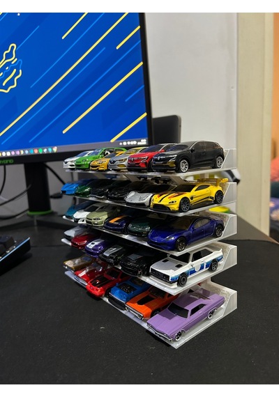 Hot Wheels Uyumlu 30 Araçlık Stand 1/64 Beyaz