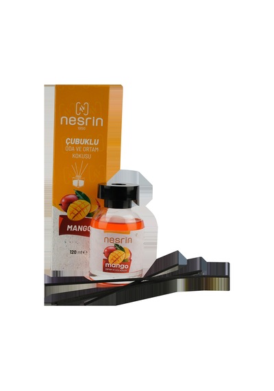 Nesrin 120 Ml Çubuklu Oda Kokusu Mango Bambu Koku, Kalıcı Ortam Kokusu Ve Dekoratif Cam Şişe - 8690352728213ma