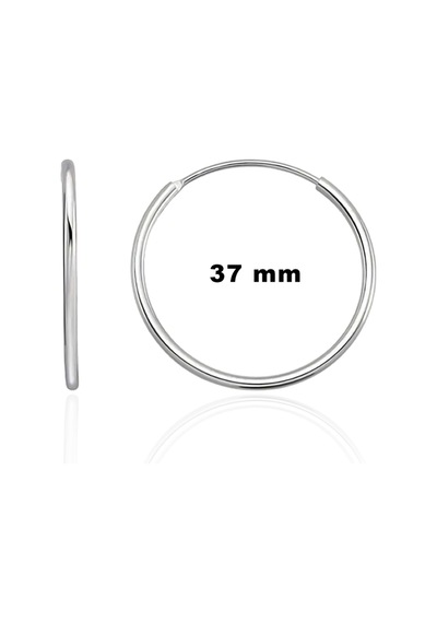 Gümüş 37 Mm Halka Küpe 925 Ayar St258