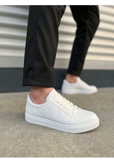 Aymood Jy165 Elite Bağcıklı Cilt Erkek Günlük Sneaker Ayakkabı Cbt - Beyaz