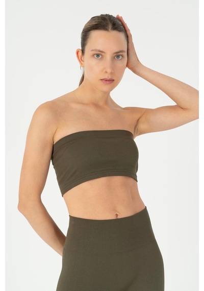 Maraton Slimfit Kadın Askısız Haki- Bra Haki-