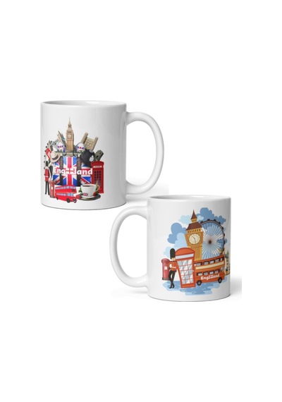 İngiltere Kupa Bardak 2 Adet Seyahat Hatıra England Mug