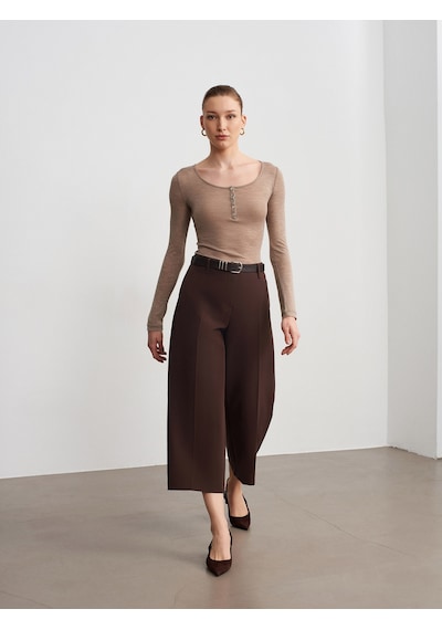 Dilvin 72640 Düz Paça Pantolon-kahve Kahve