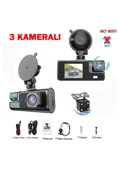 3 Kameralı 1080p Fullhd Ekranlı Geri Görüş Kameralı Araç Kamerası 3 Kameralı 1080p Fullhd Ekranlı Geri Görüş Kameralı Araç Kamerası