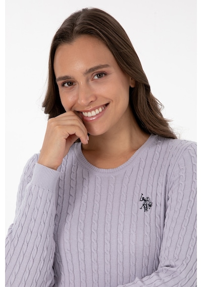 U.S. Polo Assn. Kadın Mor Bisiklet Yaka Basic Kazak 50313626-VR245